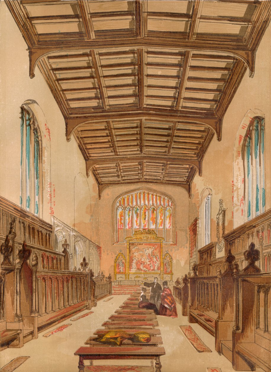 St. Johns College Chapel, Cambridge, c1845, 1864 av Unbekannt