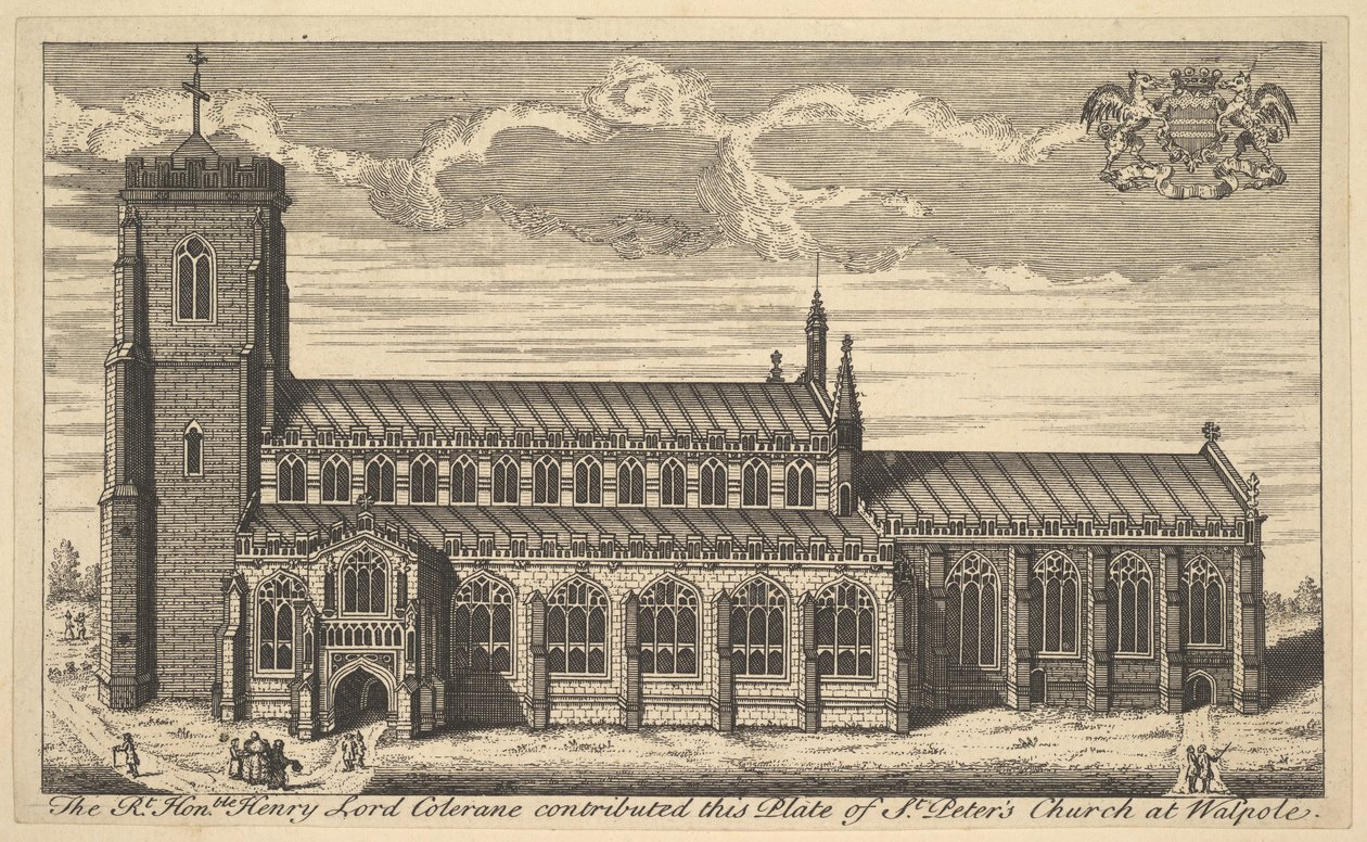 St. Peters kirke ved Walpole, 1700-tallet. av Unbekannt