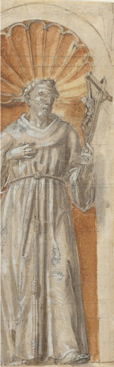 Stående fransiskanerhelgen i en nisje, 1650-1700. av Unbekannt