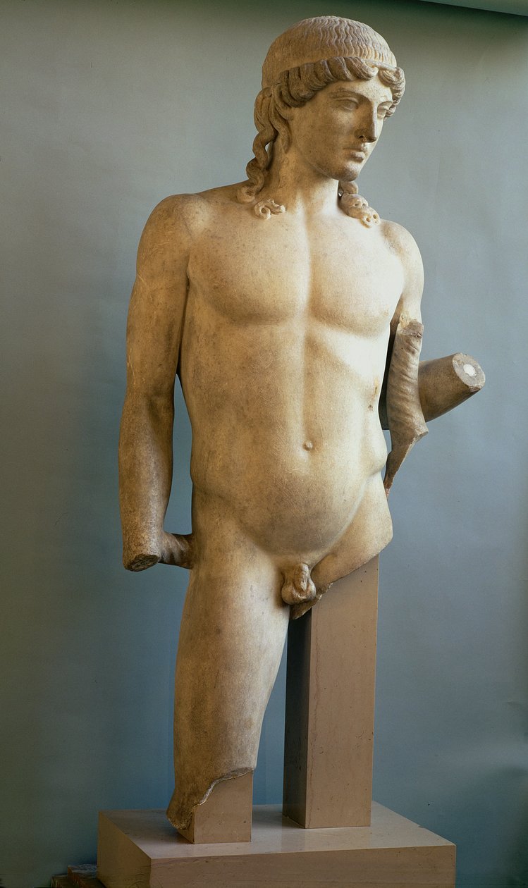 Statue av Apollo, gresk, ca. 480-400 f.Kr. (marmor) av Unbekannt