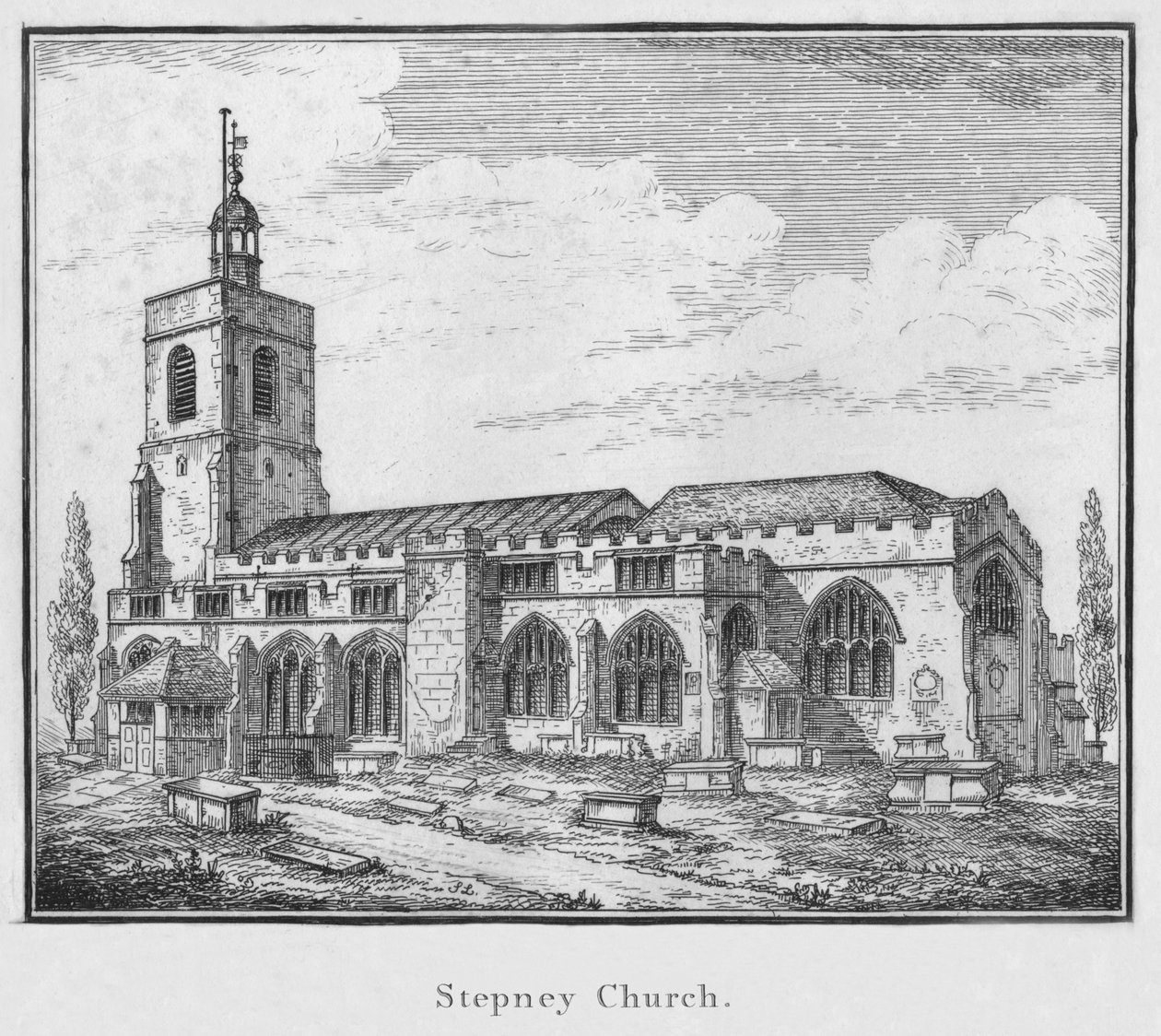 Stepney kirke, c1792 av Unbekannt