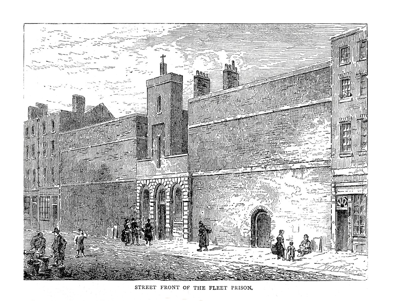 Street Front of the Fleet Prison, 1878 av Unbekannt