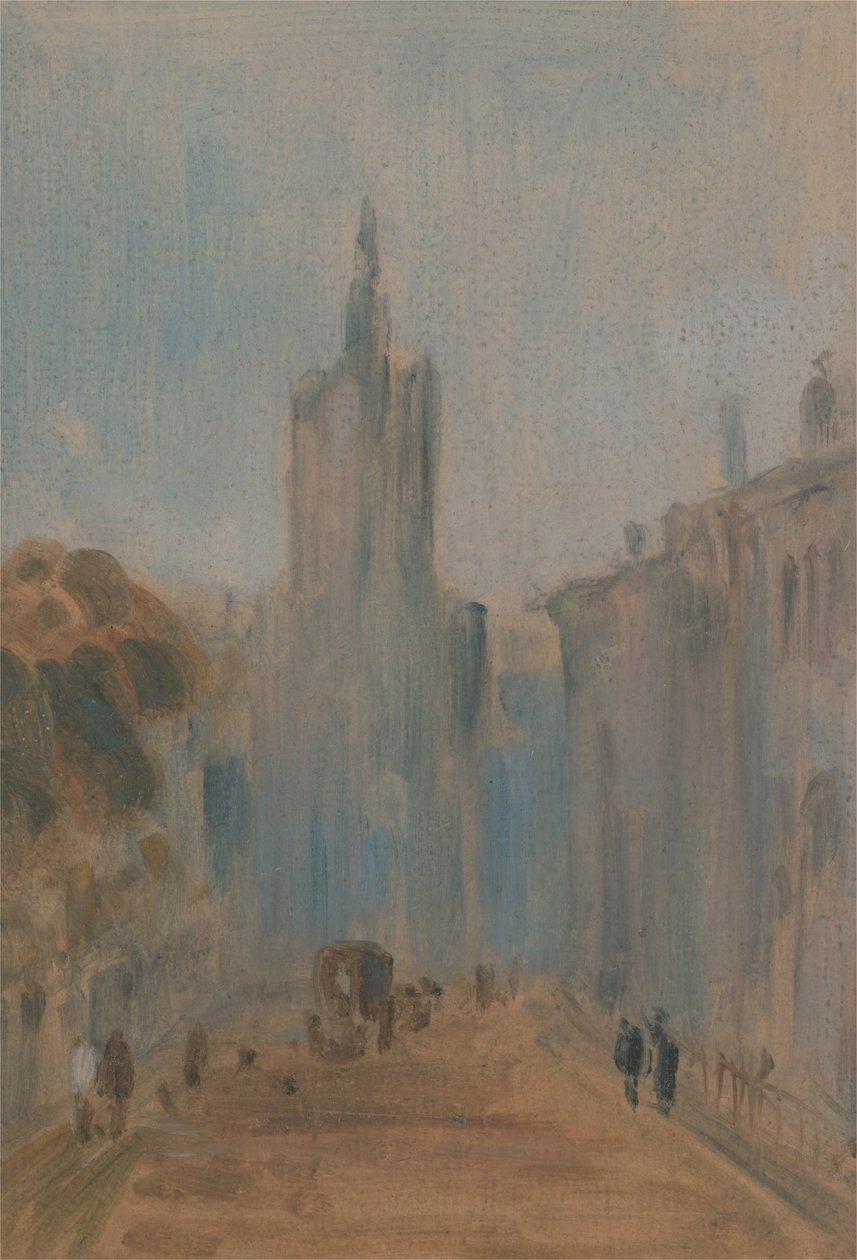 Gate med kirke og figurer, 1822 til 1825. av Unbekannt