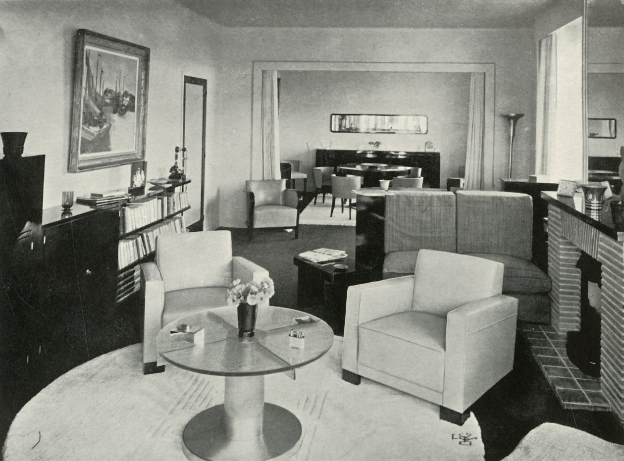 Studio og spisestue i huset i Brussel, 1937. av Unbekannt