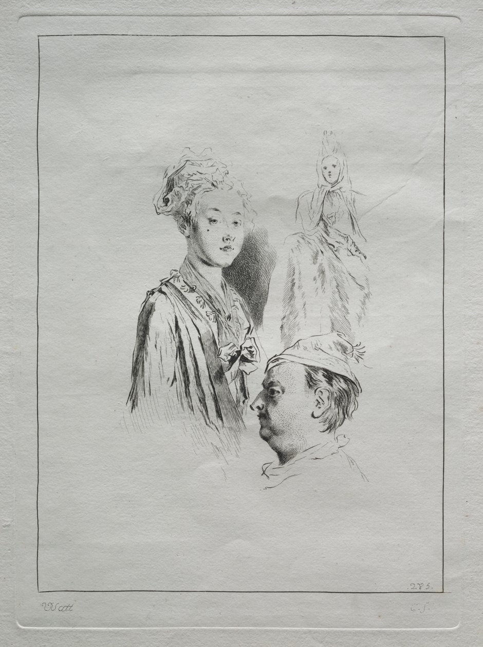 Study of Heads, 1700-tallet. av Unbekannt