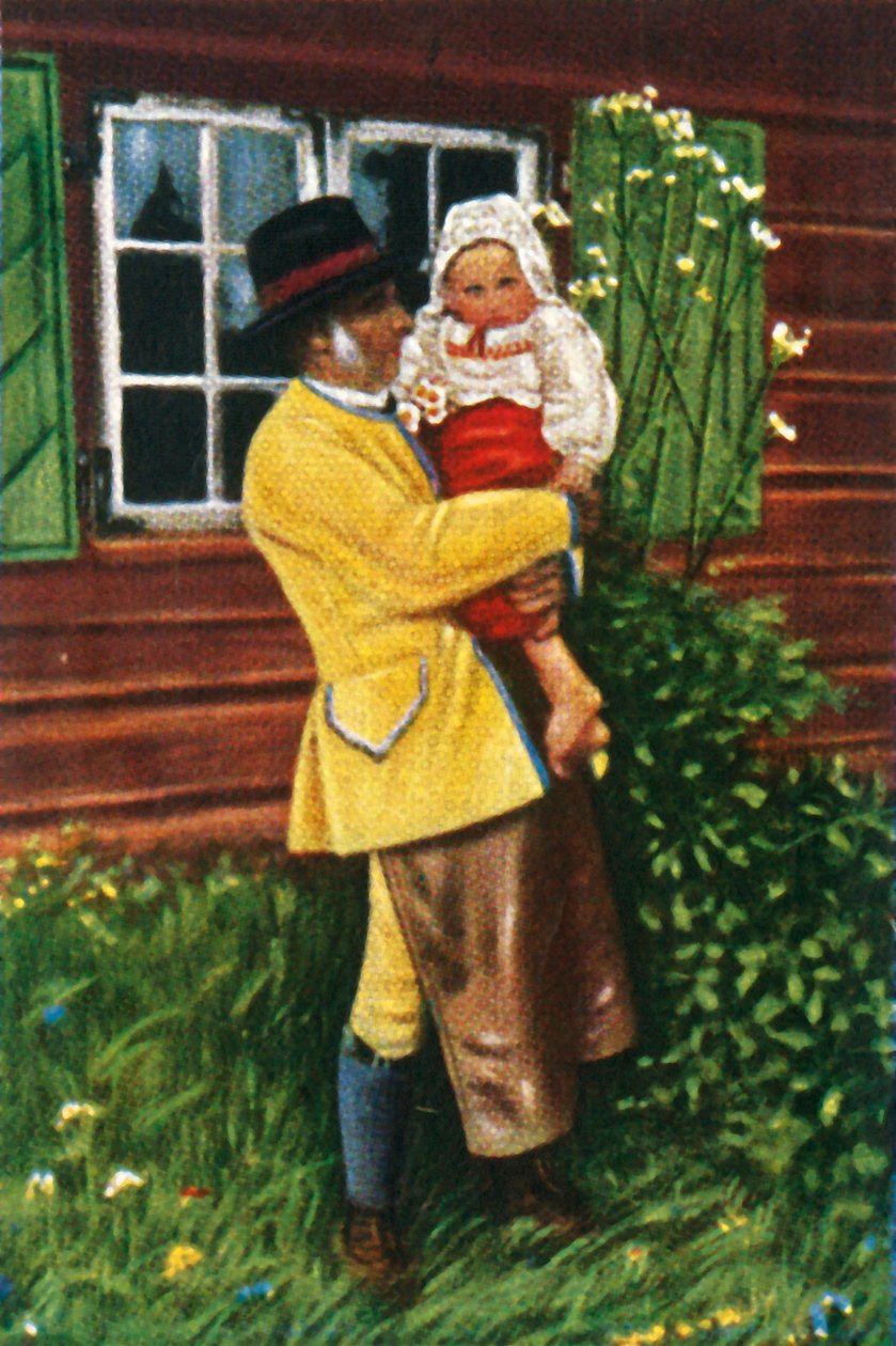 Svenske folk i tradisjonell drakt, c1928. av Unbekannt