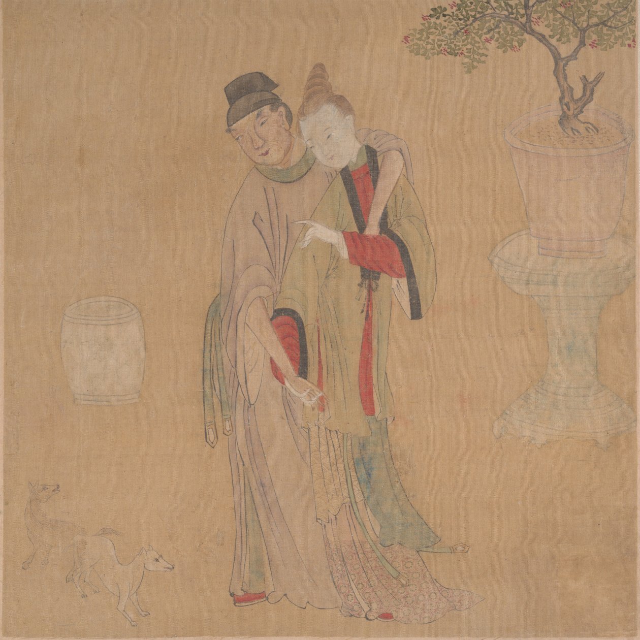 Tartaroffiser med blond dame, 1800-tallet. av Unbekannt