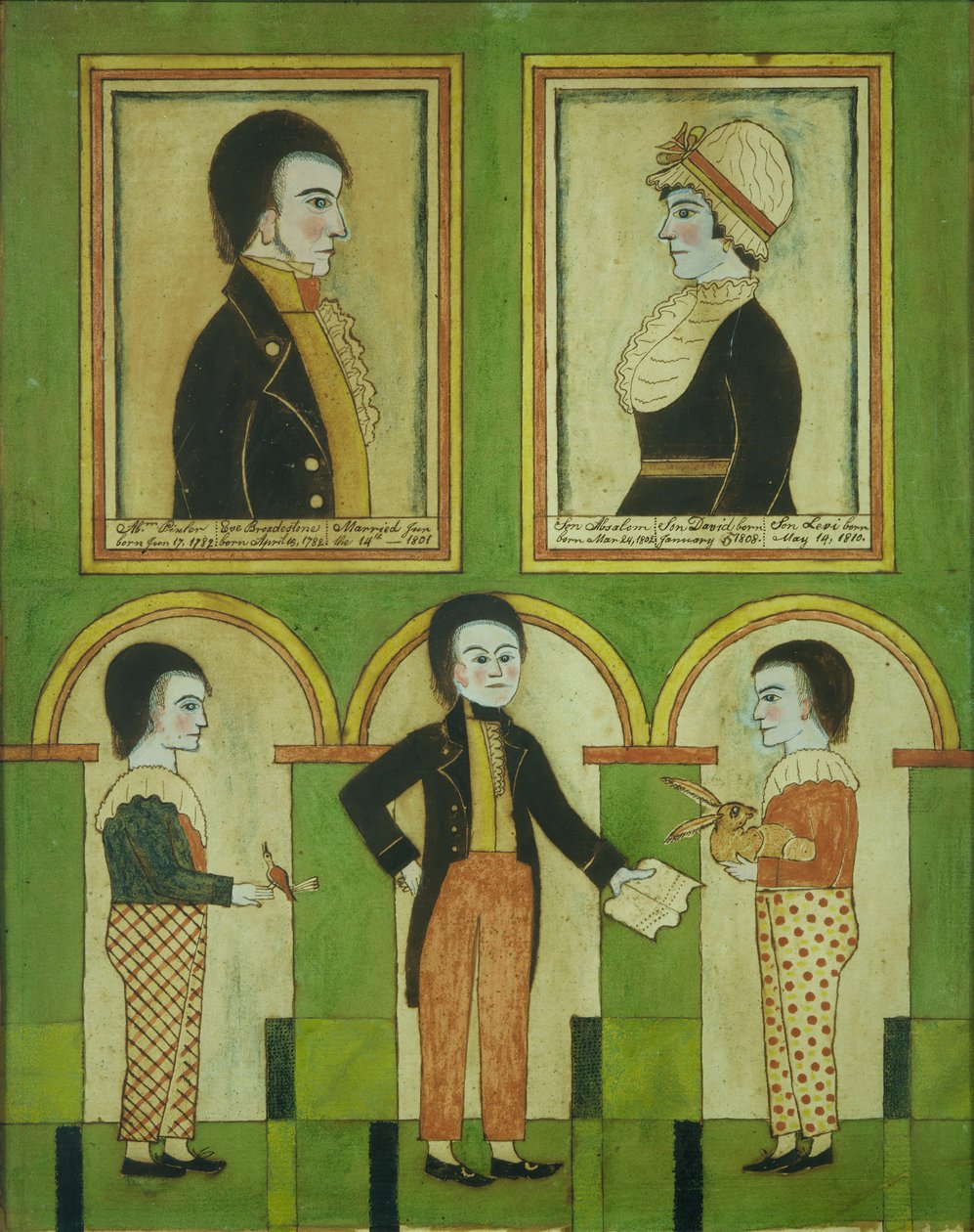 The Abraham Pixler Family, ca. 1815. av Unbekannt