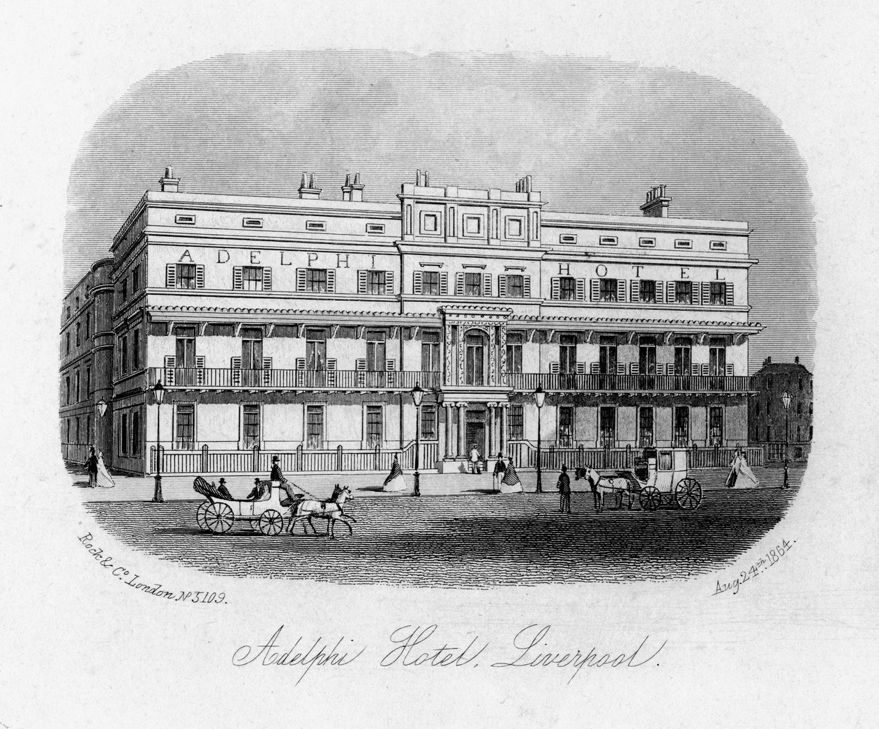 The Adelphi Hotel, Liverpool, Merseyside, 1864 av Unbekannt
