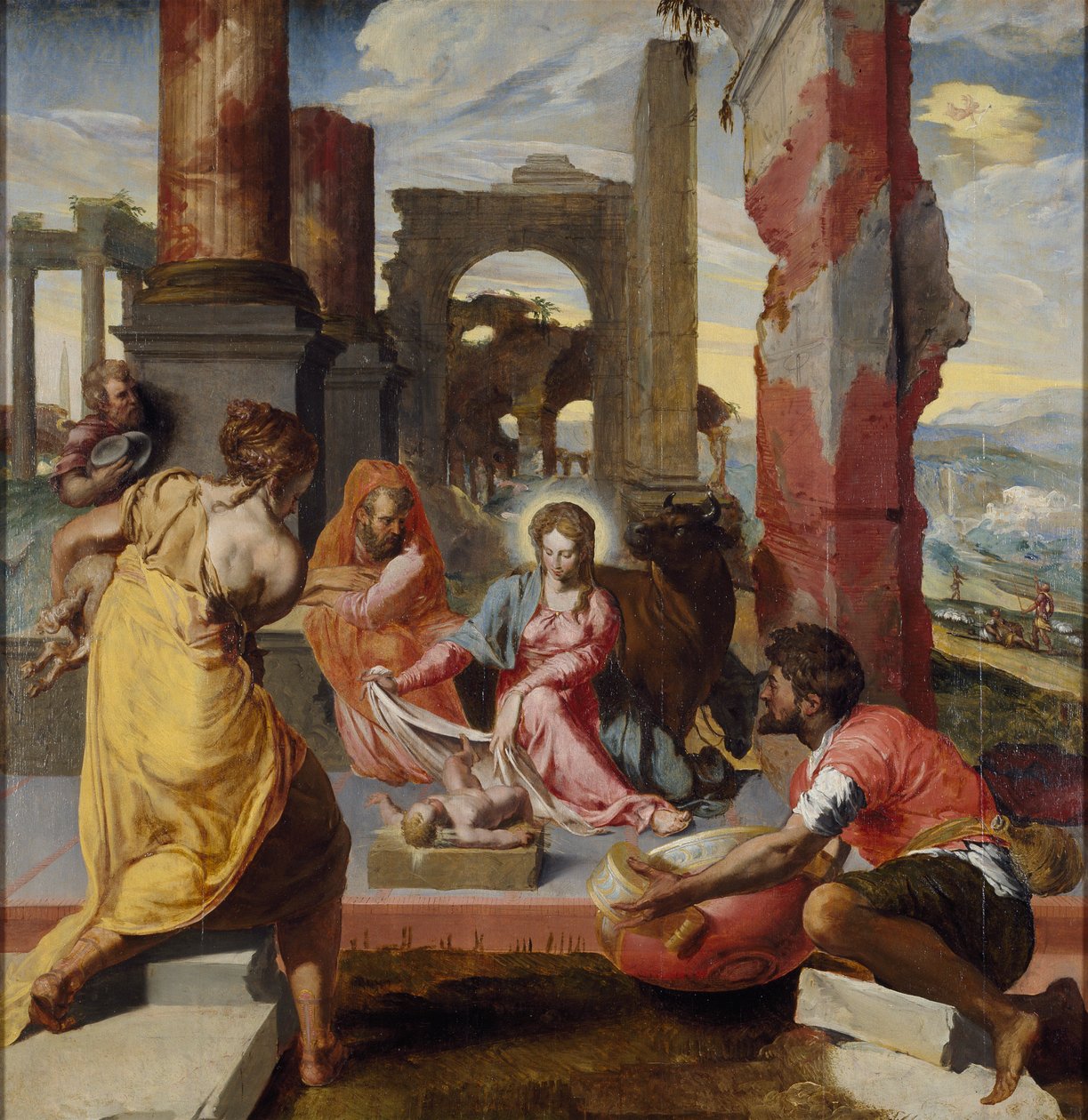 Hyrdenes tilbedelse, c1560-1570 av Unbekannt