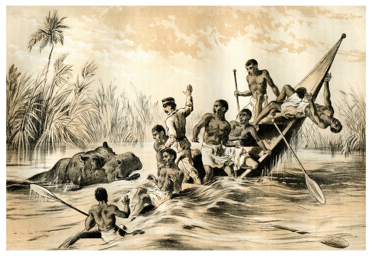 Eventyret med en flodhest, 1883 av Unbekannt