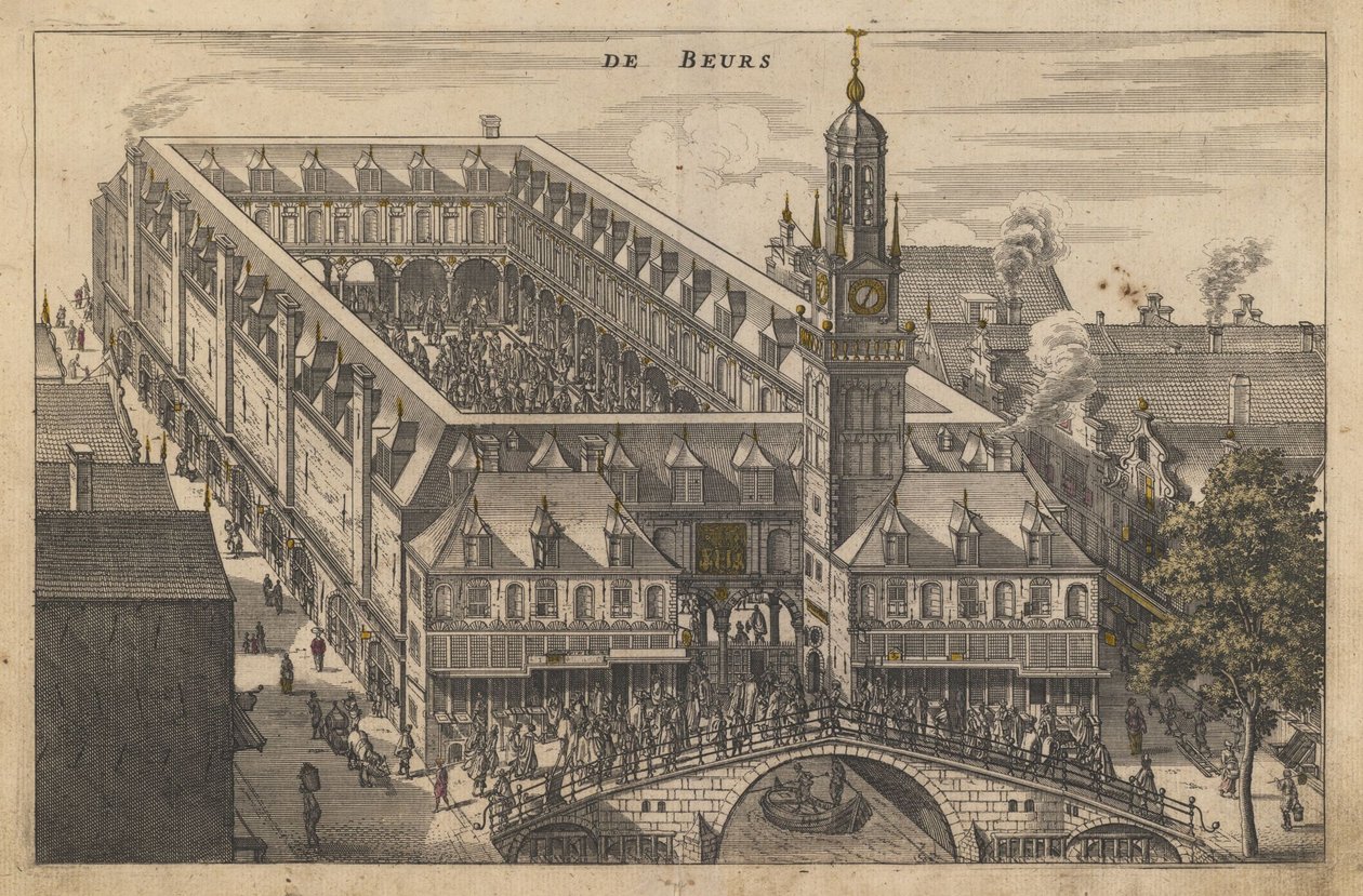 Amsterdam-børsen, tidlig på 1600-tallet. av Unbekannt