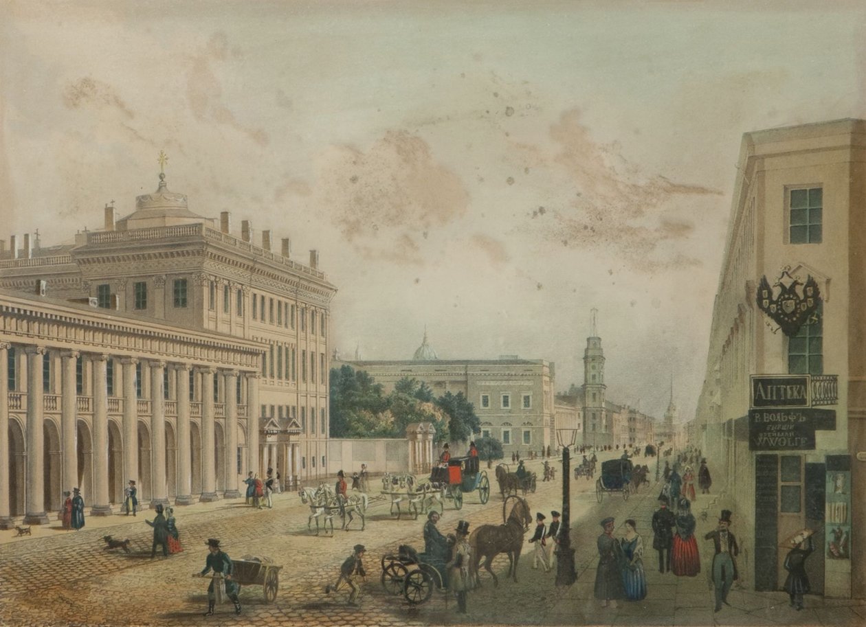 Anichkov-palasset i St. Petersburg, slutten av 1840-årene. av Unbekannt