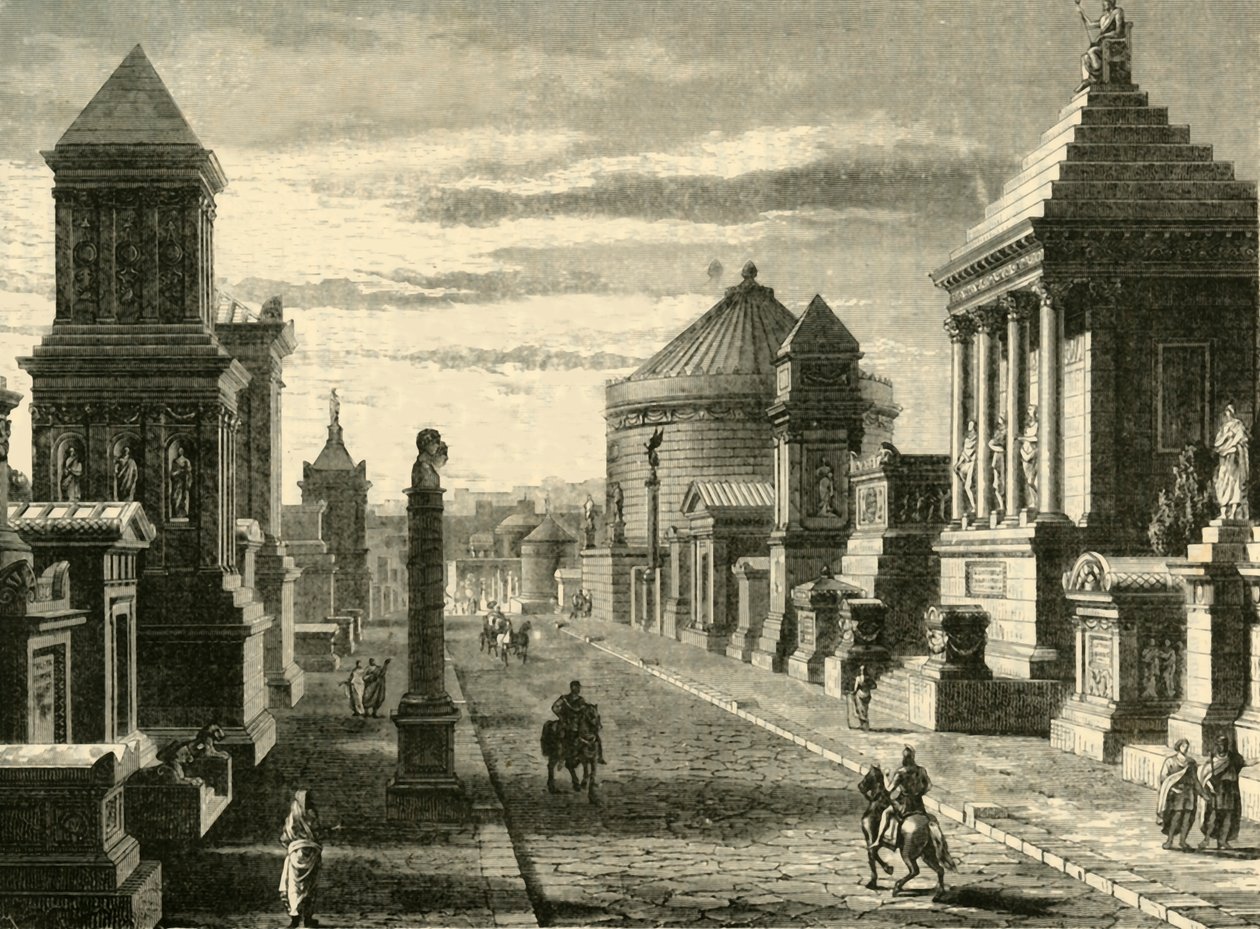 Appian Way i Roma restaurert, 1890. av Unbekannt
