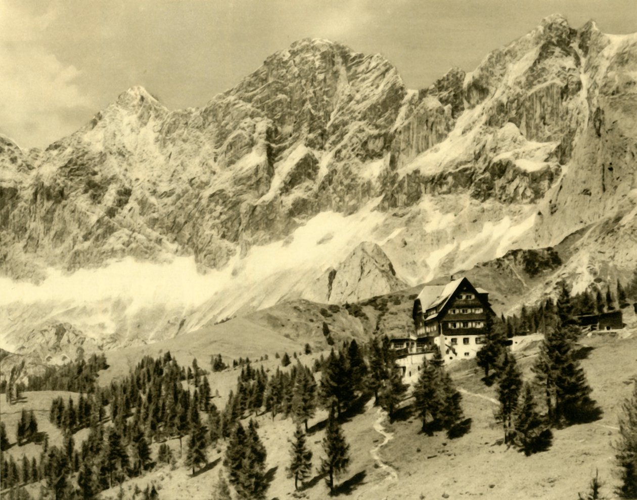 Austriahütte og Dachstein, Steiermark, Østerrike, c1935. av Unbekannt