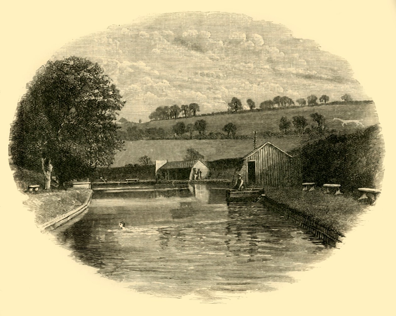 Badeplassen, 1898. av Unbekannt