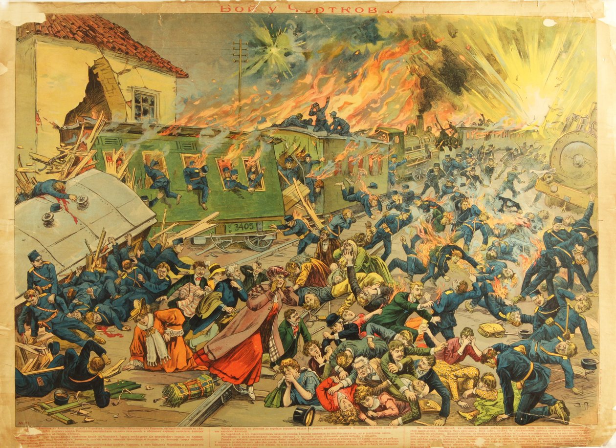 Slaget ved Czortkow, 1914 av Unbekannt