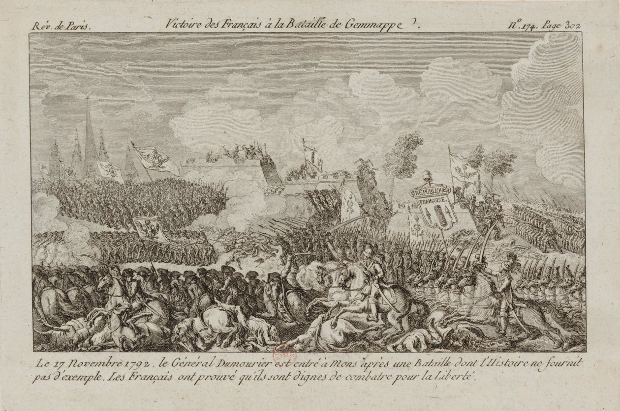 Slaget ved Jemappes, 1792. av Unbekannt