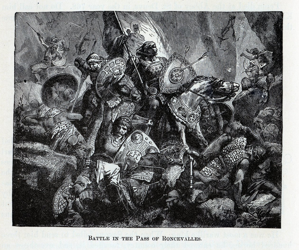 Slaget ved Roncevaux-passet, 1882 av Unbekannt