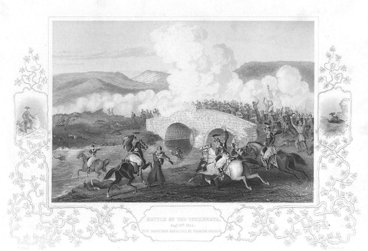Slaget ved Tchernaya, 1855 av Unbekannt
