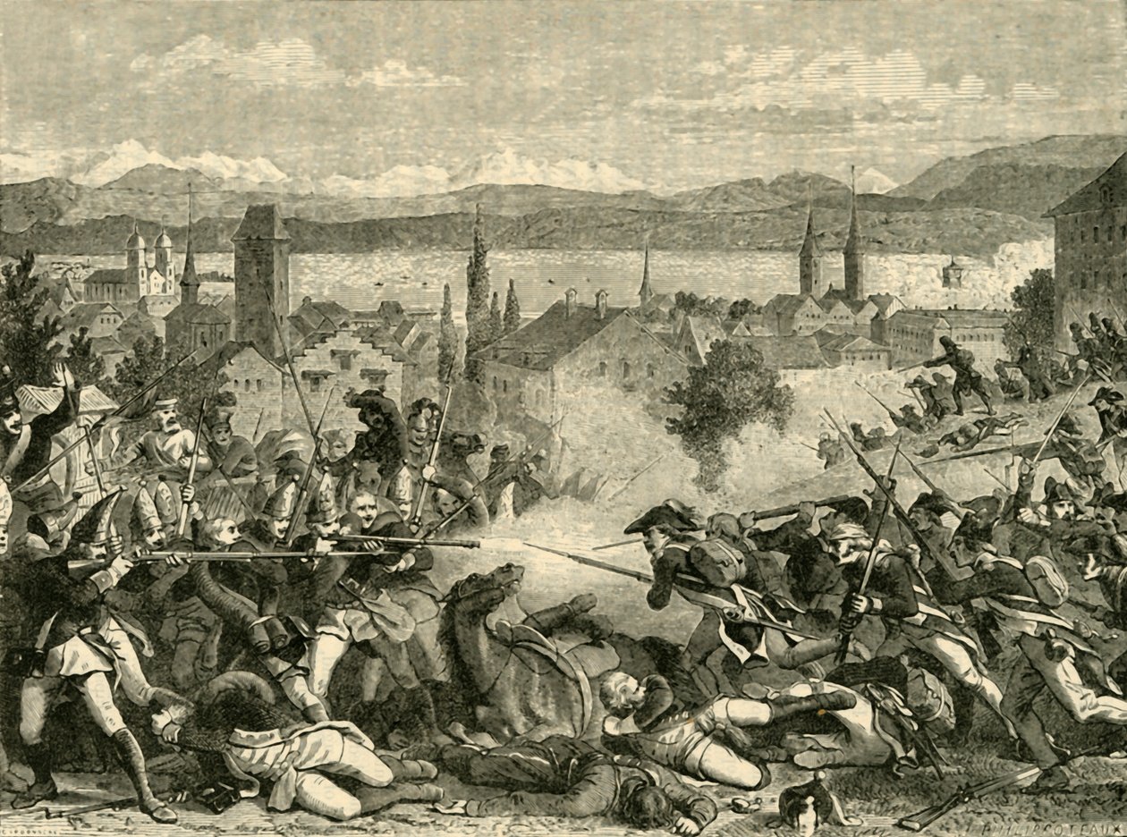 Slaget ved Zürich, 1799, 1890. av Unbekannt
