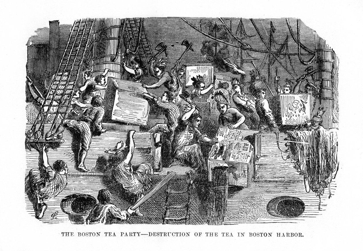 The Boston Tea Party, 16. desember 1773, 1872 av Unbekannt