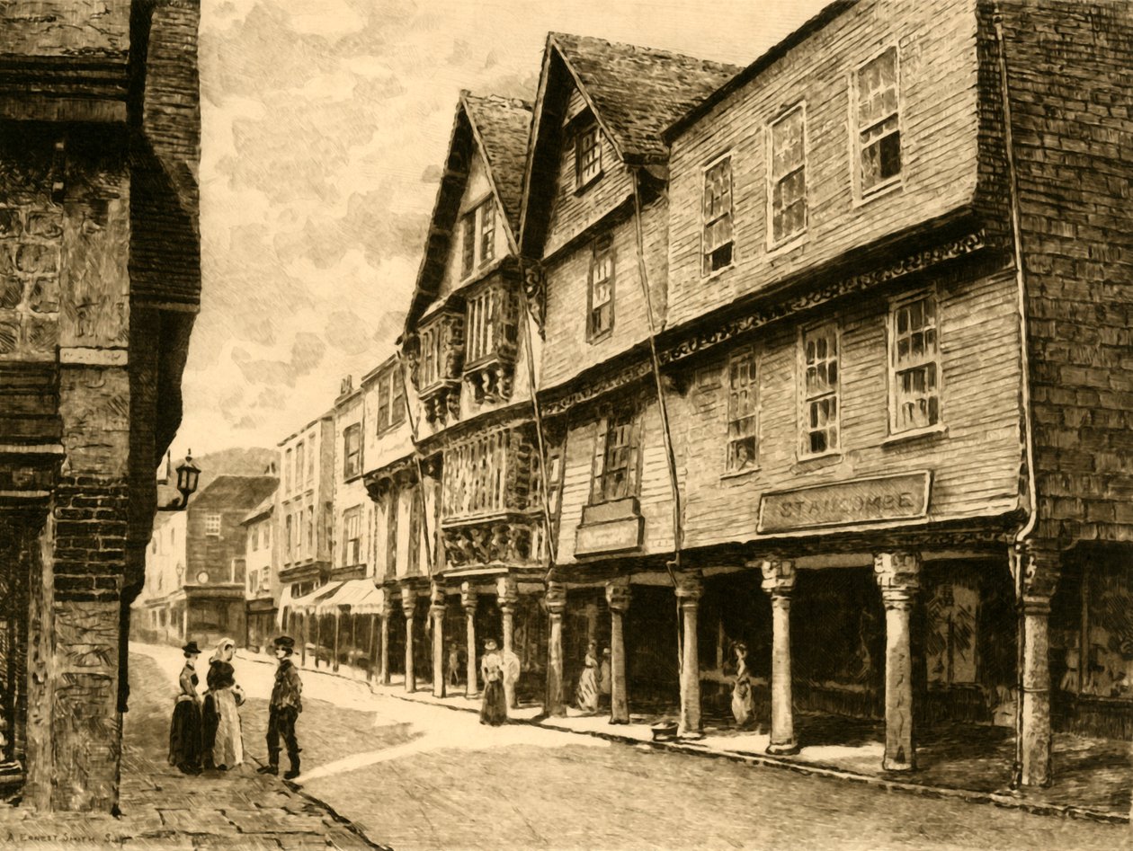 The Butterwalk, Dartmouth, 1898. av Unbekannt