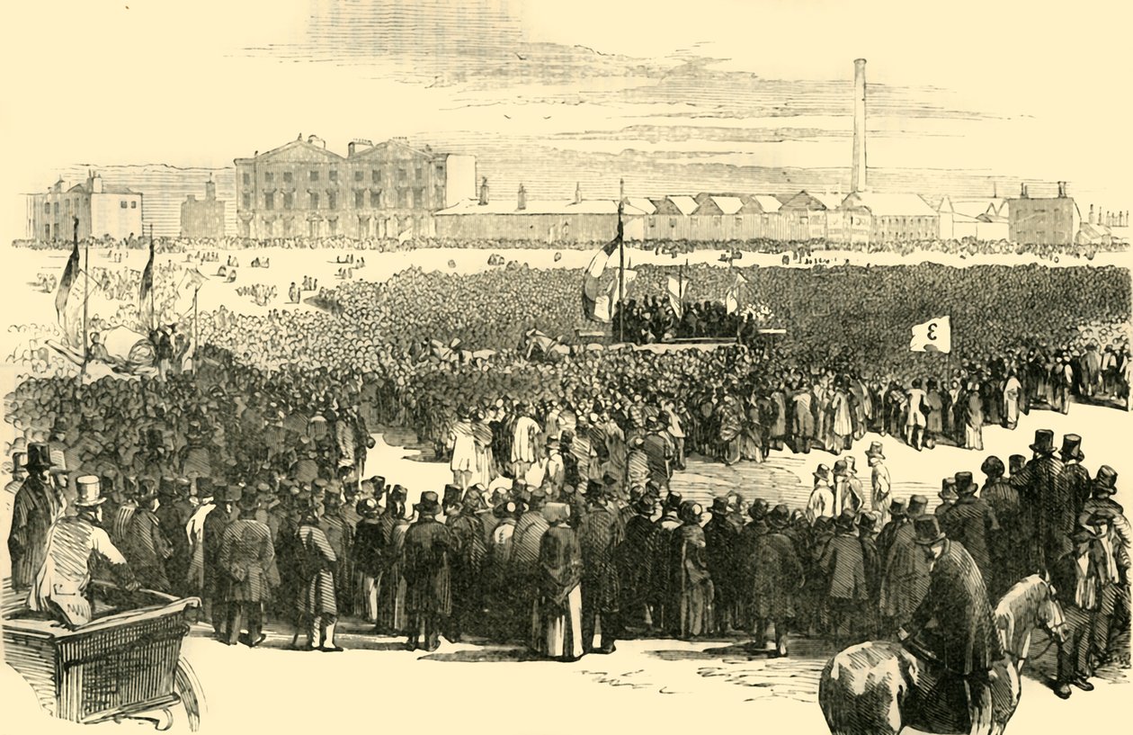 Chartistmøtet på Kennington Common, 1848, c1878. av Unbekannt