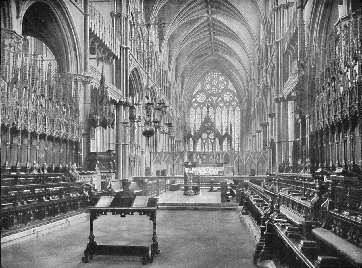 The Choir, Lincoln Cathedral, 1902 av Unbekannt
