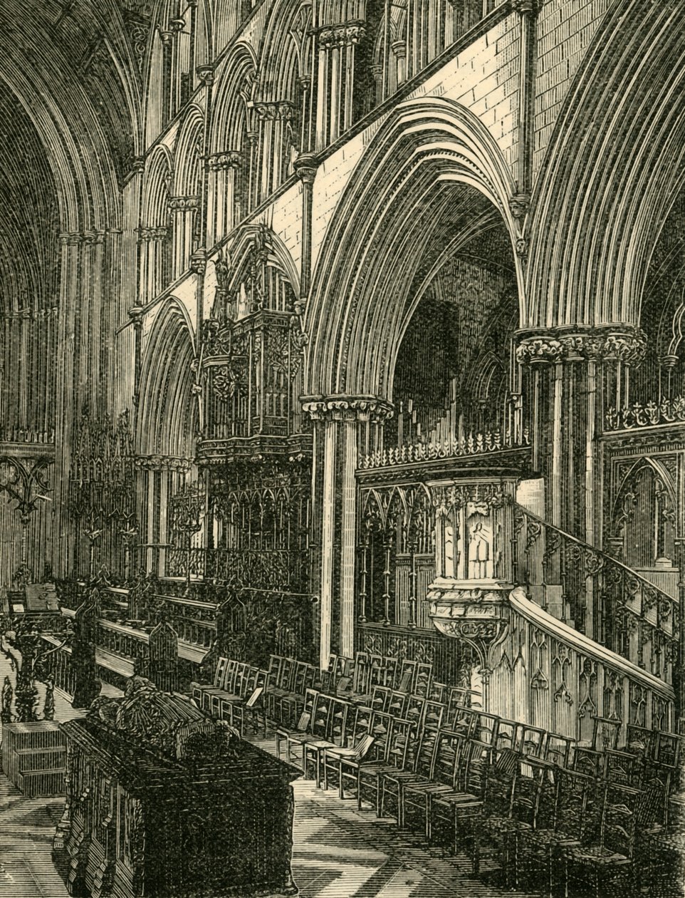 The Choir of Worcester Cathedral, 1898. av Unbekannt
