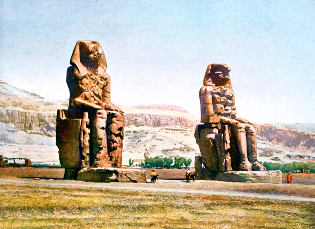 The Colossi of Memnon, Egypt, 20. århundre av Unbekannt