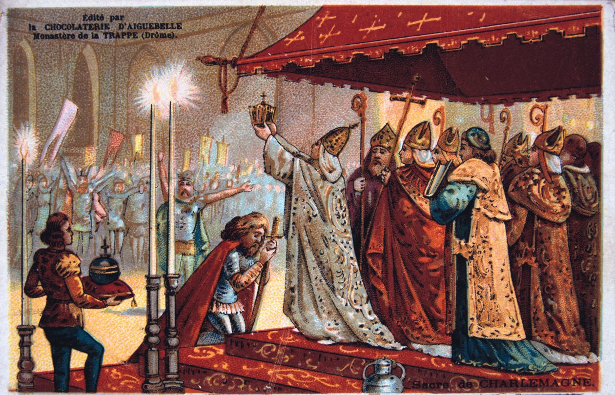 The Crowning of Charlemagne, 800 AD, 1800-tallet av Unbekannt