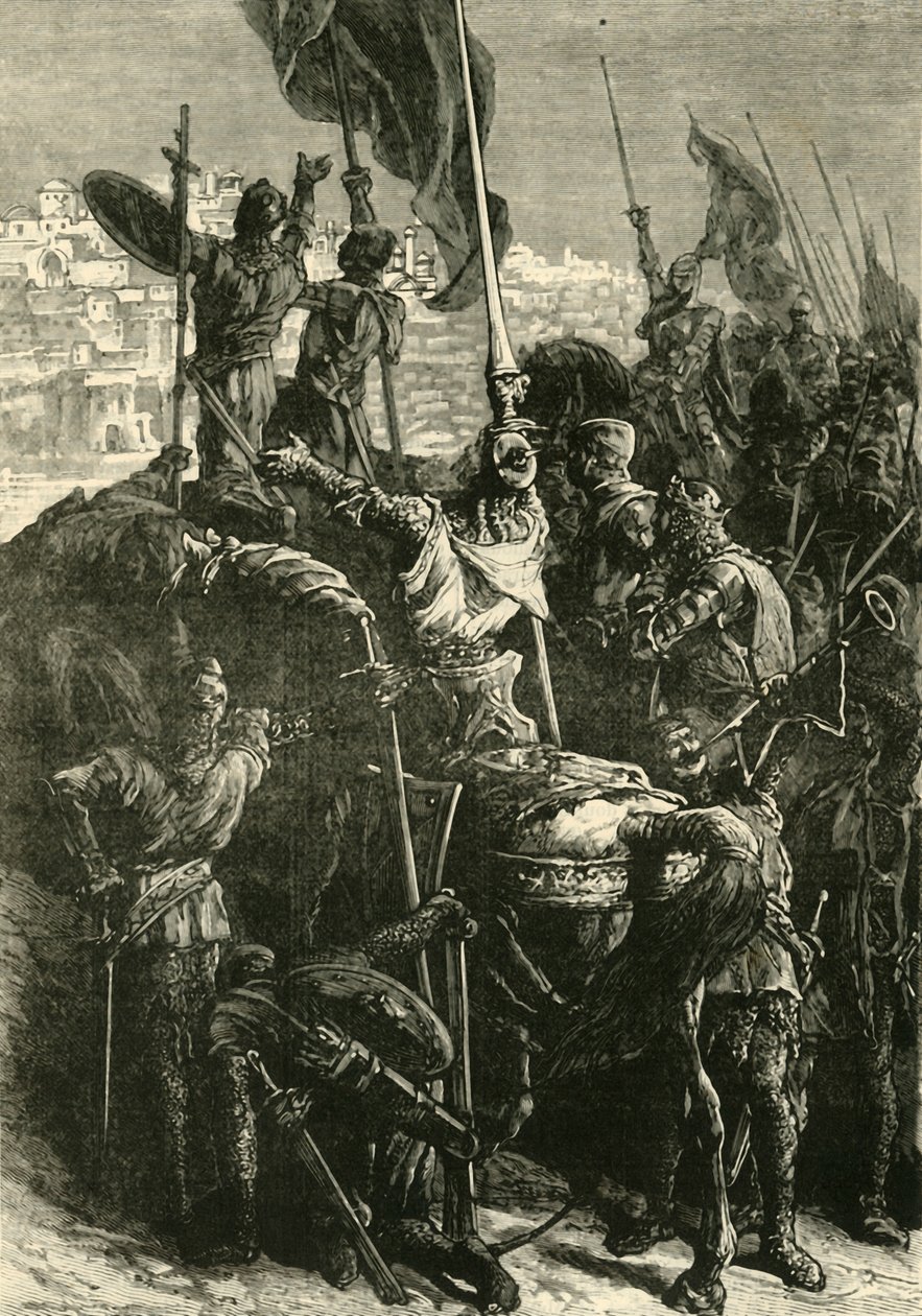 Korsfarerne før Jerusalem, 1099, 1890. av Unbekannt