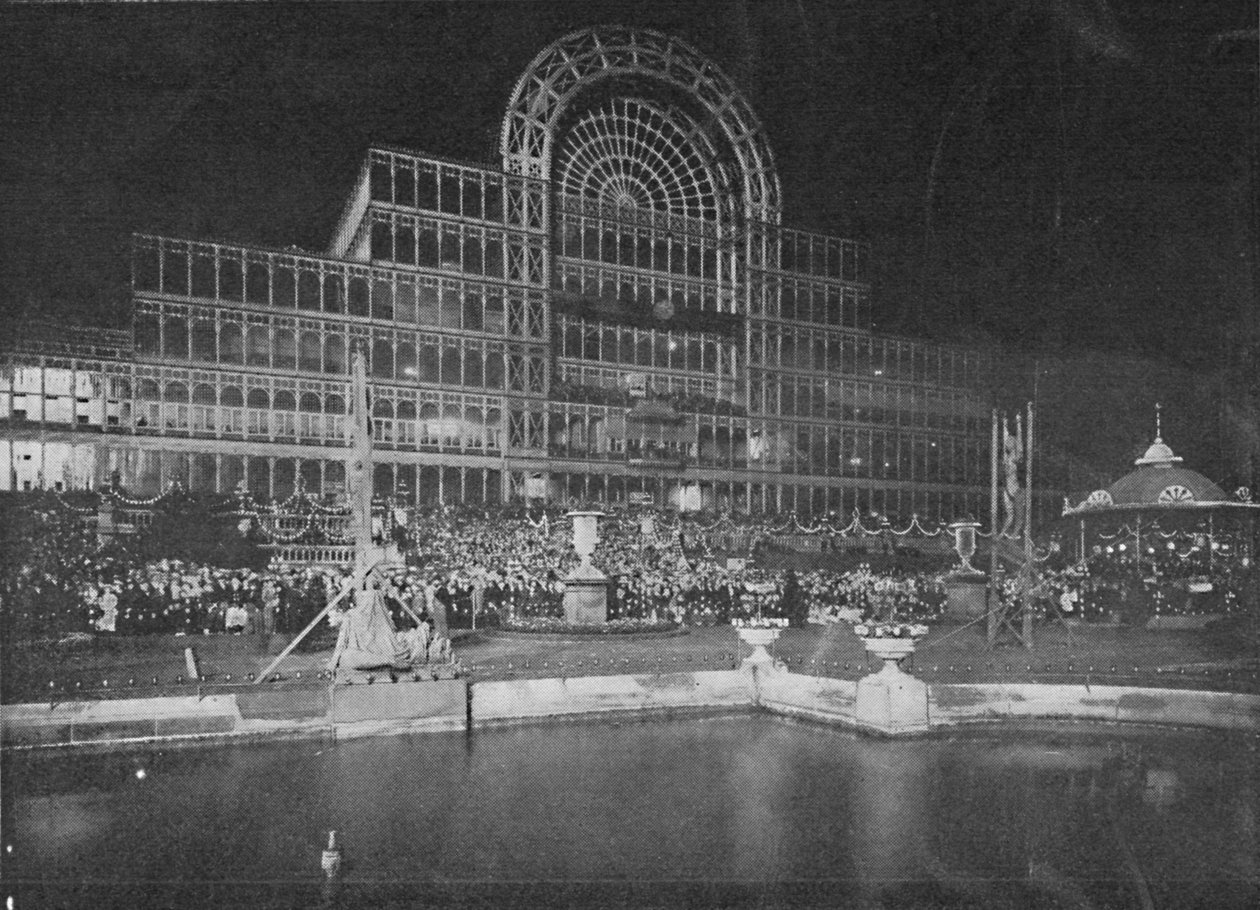 Crystal Palace opplyst av Brock, 1900 av Unbekannt