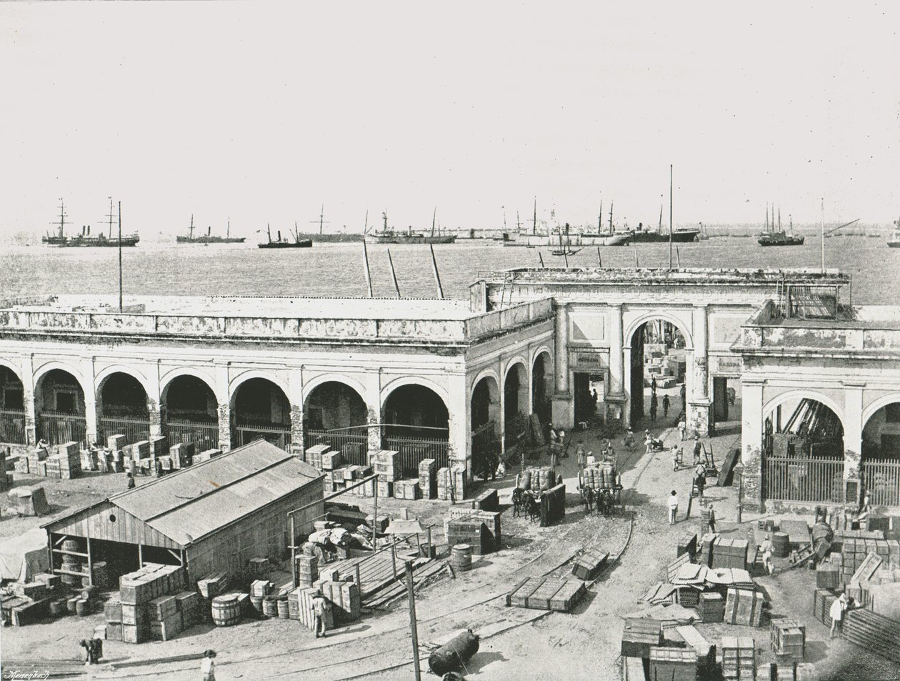 The Custom House, Veracruz, Mexico, 1895. av Unbekannt