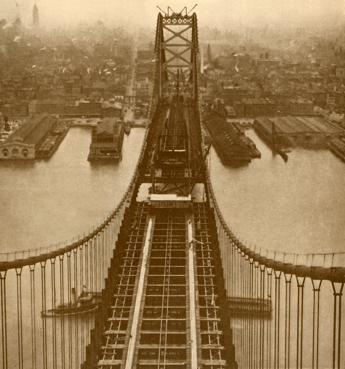Delaware River Suspension Bridge, c1930. av Unbekannt