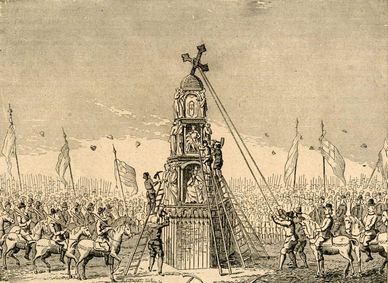 The Demolition of Cheapside Cross, 1643, 1897. av Unbekannt