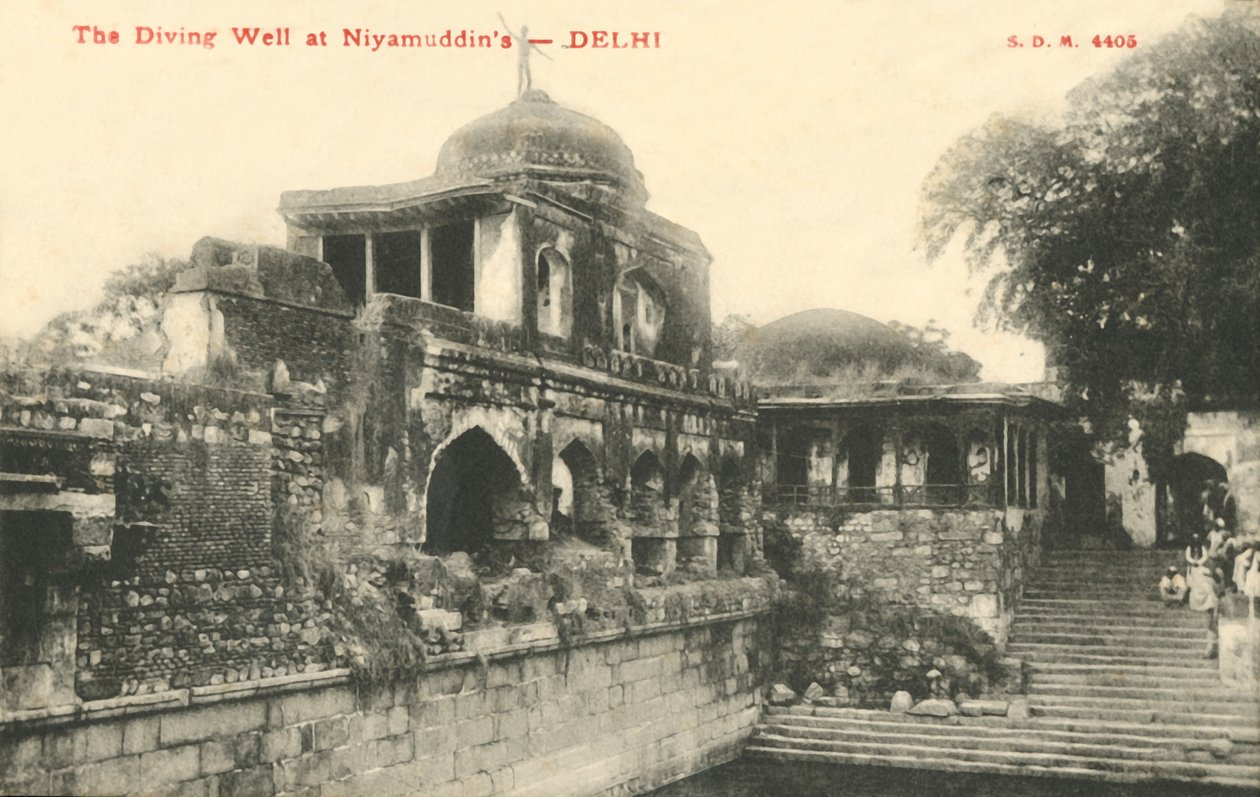 Dykkerbrønnen ved Niyamudddins - Delhi. av Unbekannt