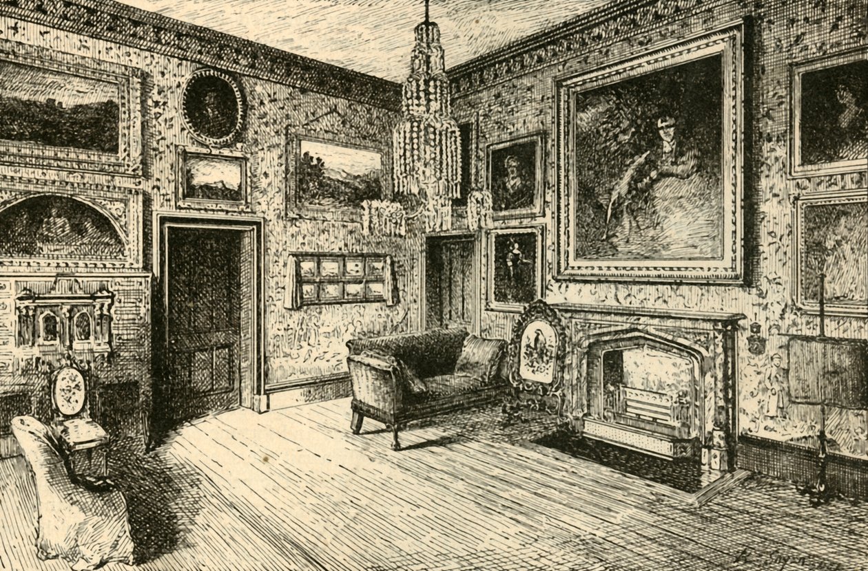 The Drawing-room at Abbotsford, 1882. av Unbekannt