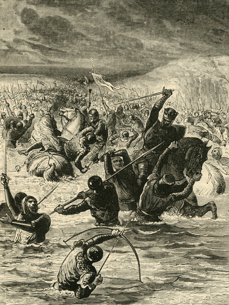 The English Passing The Somme, 1346, 1890. av Unbekannt
