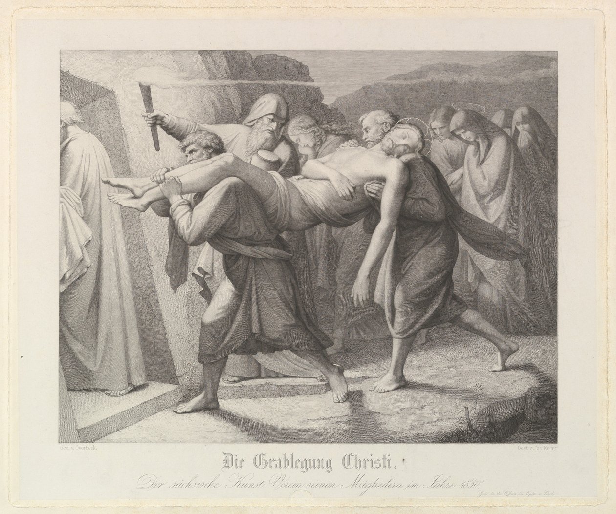 Gravleggingen, 1850. av Unbekannt