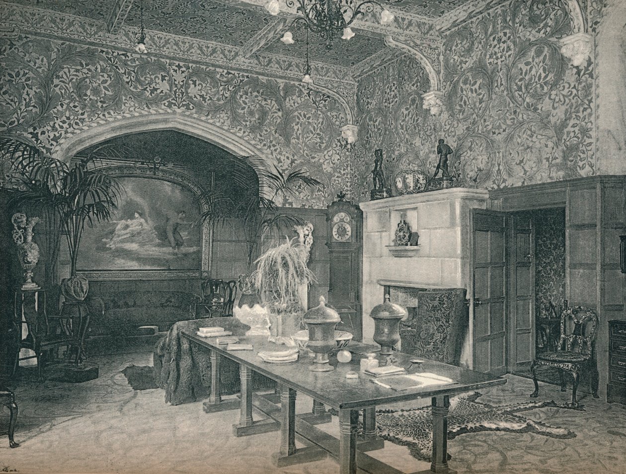 Inngangshallen til Stanmore Hall, c1891 av Unbekannt