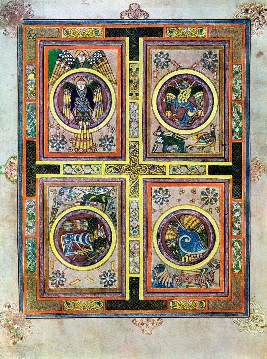 De evangeliske symbolene, 800 e.Kr., 1900-tallet av Unbekannt