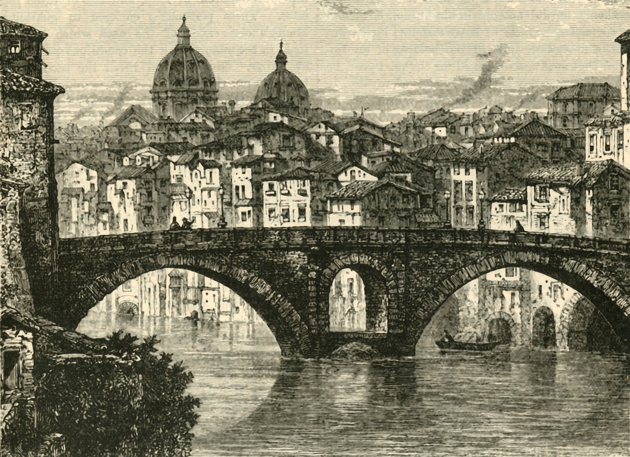 Fabrician Bridge, Roma, 1890. av Unbekannt