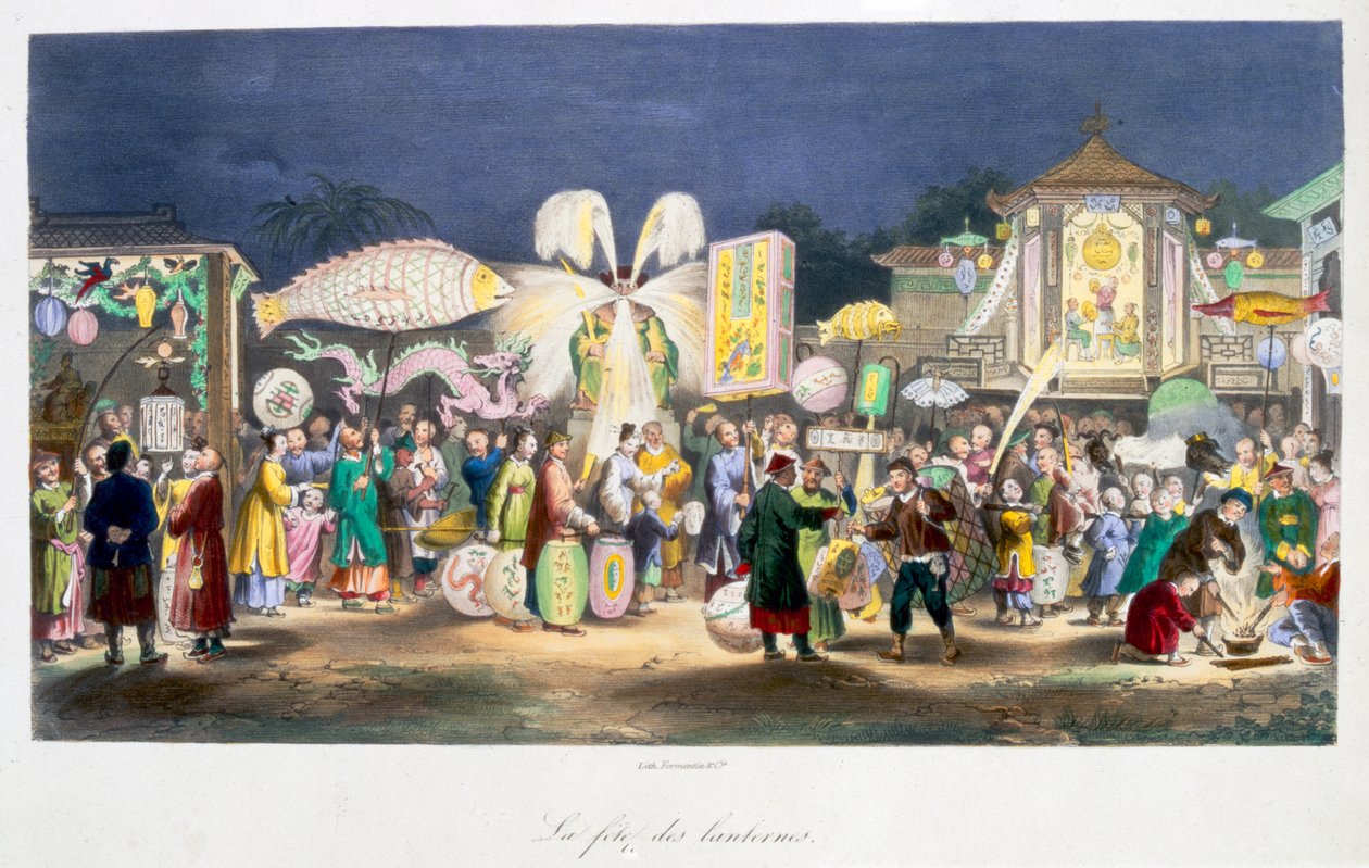 The Festival of the Lanterns, Kina, 1824-1827 av Unbekannt