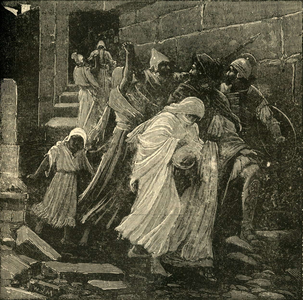 Sedekias flukt, 1890. av Unbekannt