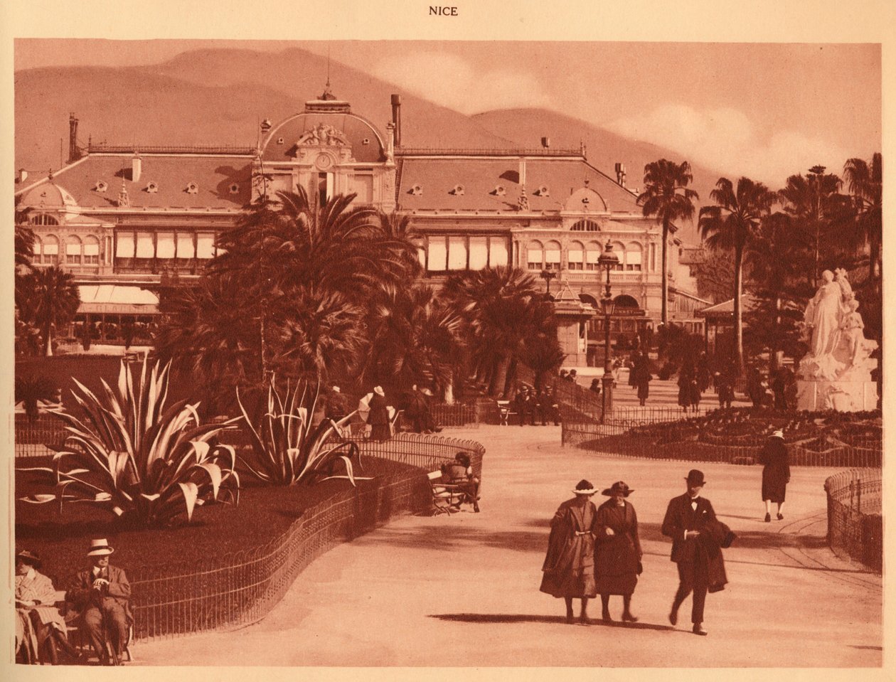The Gardens and the Casino, Nice, 1930. av Unbekannt