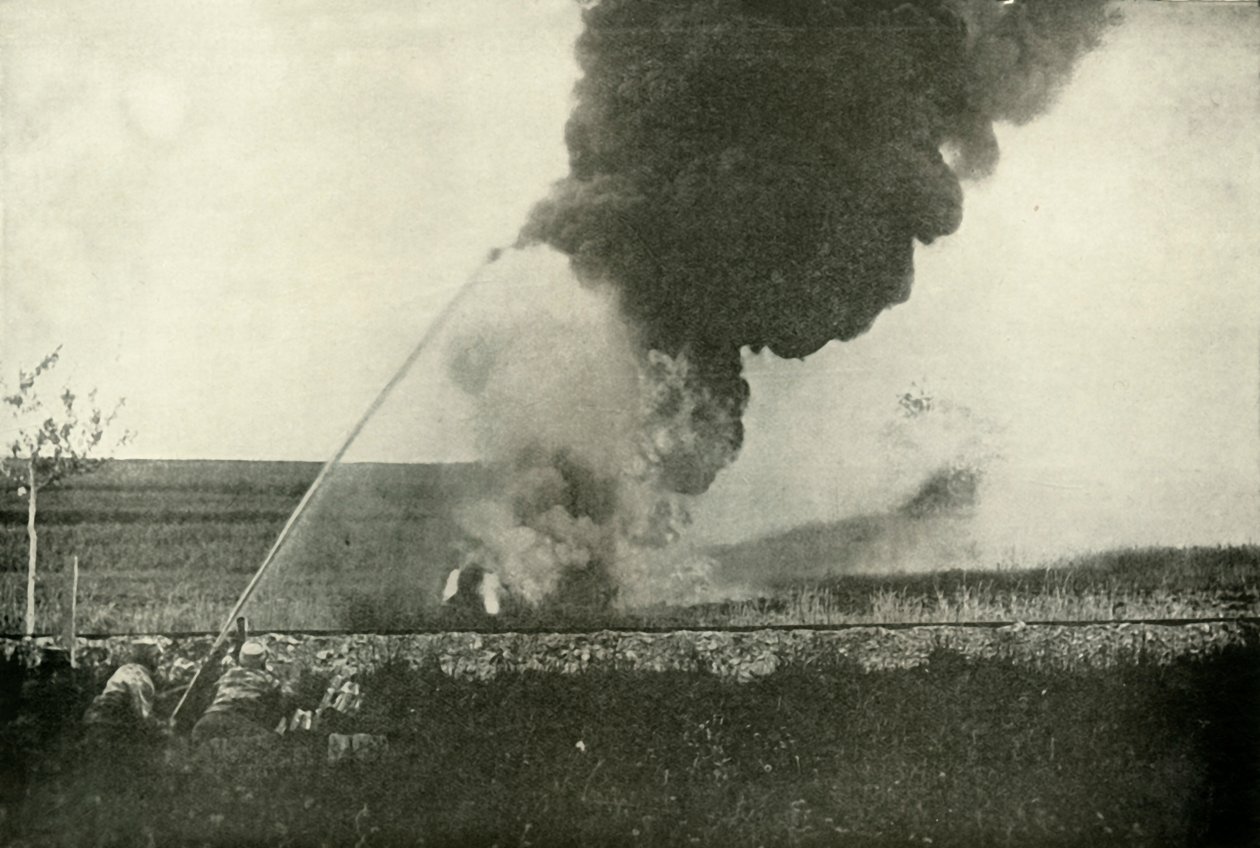 Den tyske Flammenwerfer., 1919. av Unbekannt