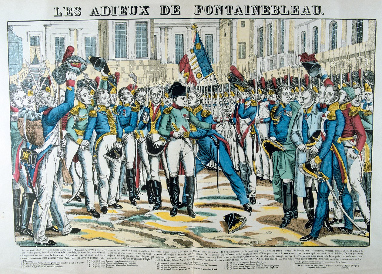 The Good-byes of Fontainebleau, 1800-tallet. av Unbekannt