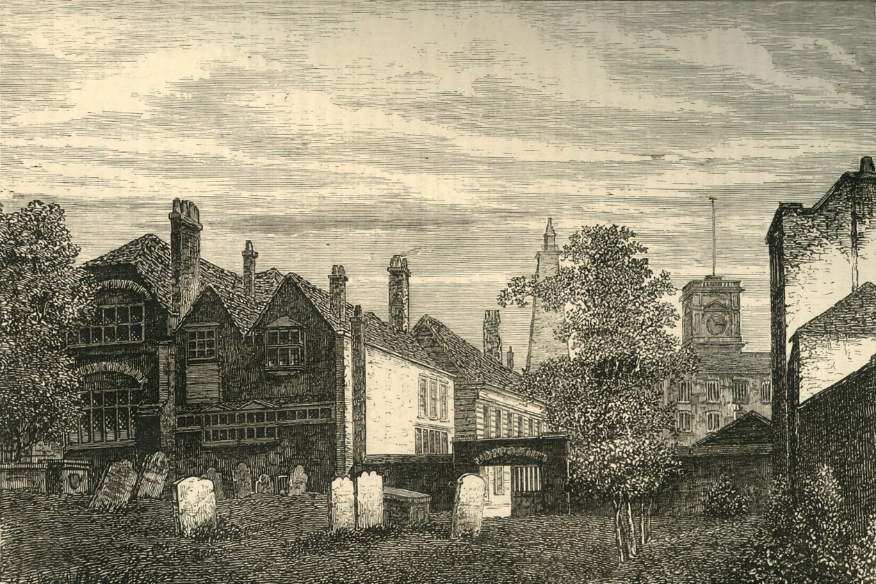 The Grammar School of St. Olaves, 1810, c1878. av Unbekannt